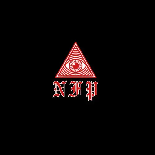 A red triangle with an eye in the middle of it.
